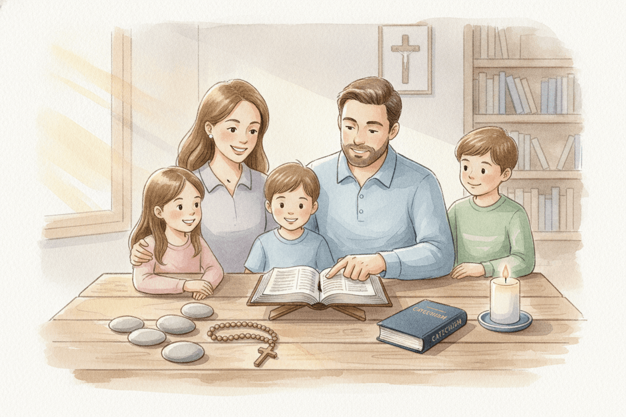 When Symbolic ‘Five Stones’ Lessons Help—and When They Do Not — illustration for BibleHeroes blog