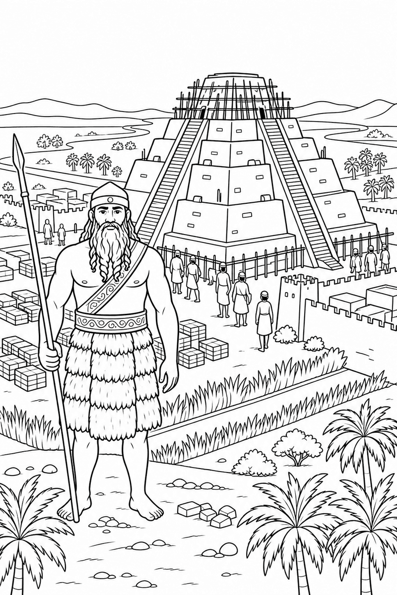 The Tower of Babel coloring page 3