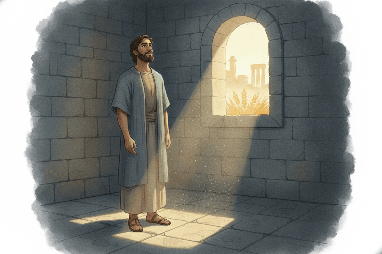 In Egypt and Prison, God Does Not Forget Joseph — illustration for BibleHeroes blog