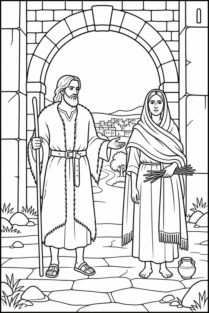 Elijah and the Ravens coloring page 2