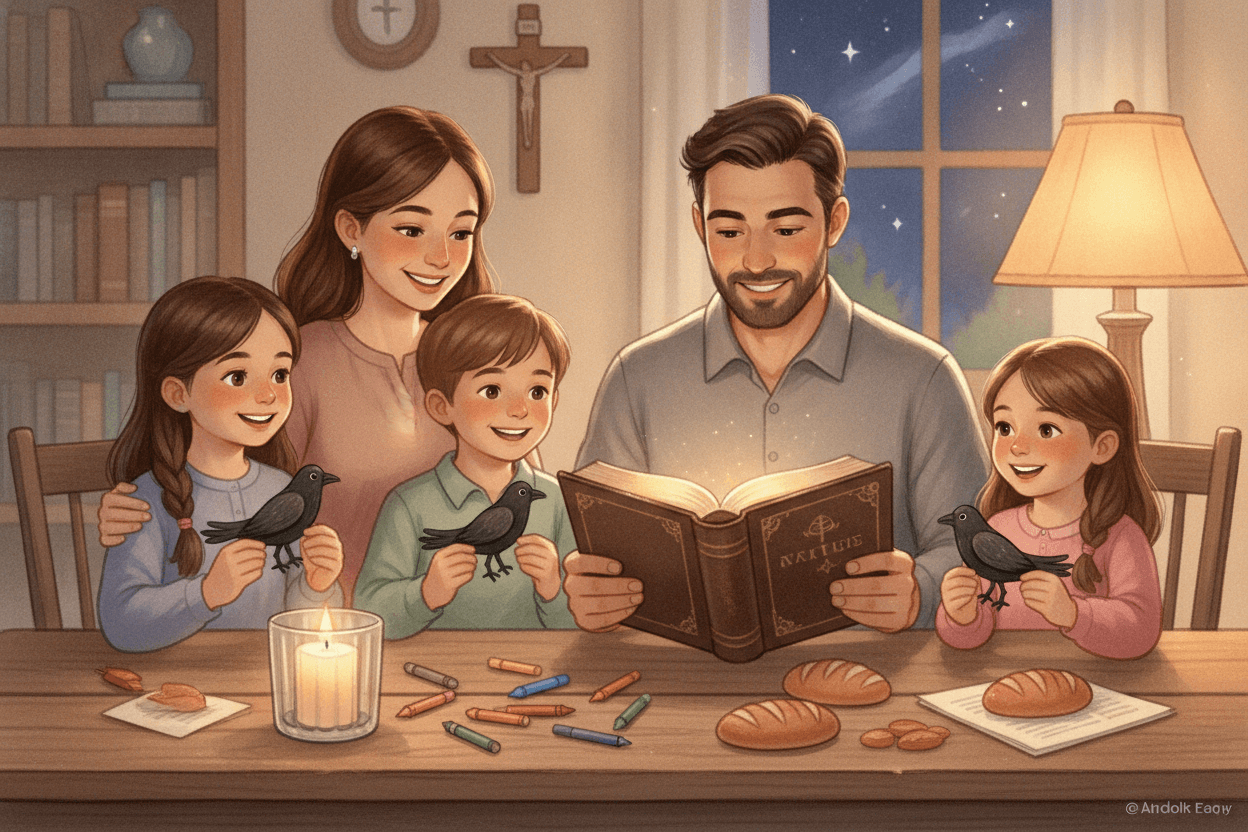 How I’d Teach Elijah and the Ravens to Children Ages 6–9 — illustration for BibleHeroes blog