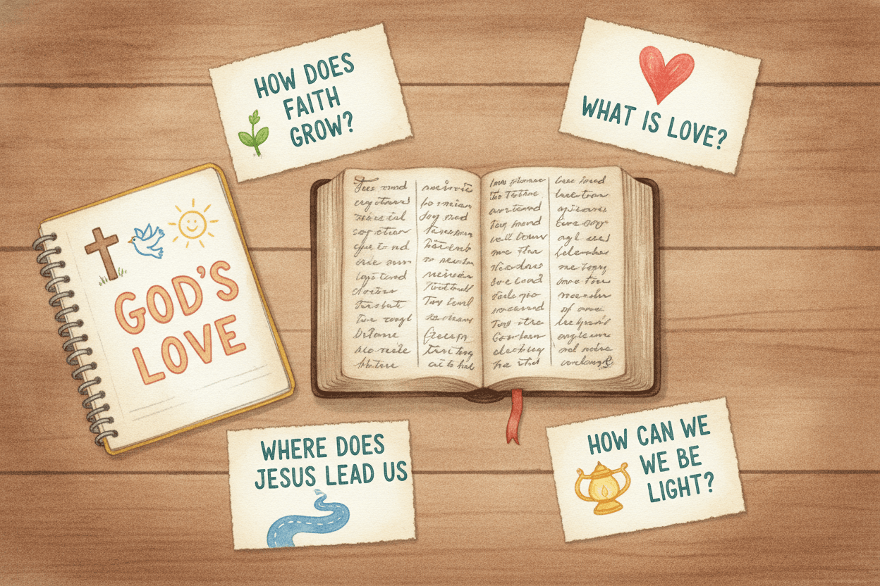 The Four Questions That Unlock Any Parable — illustration for BibleHeroes blog