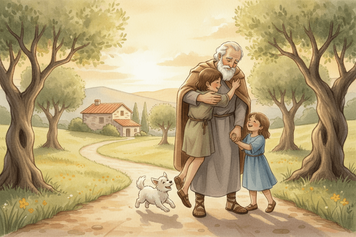 Let the Prodigal Son Set the Tone for Mercy — illustration for BibleHeroes blog