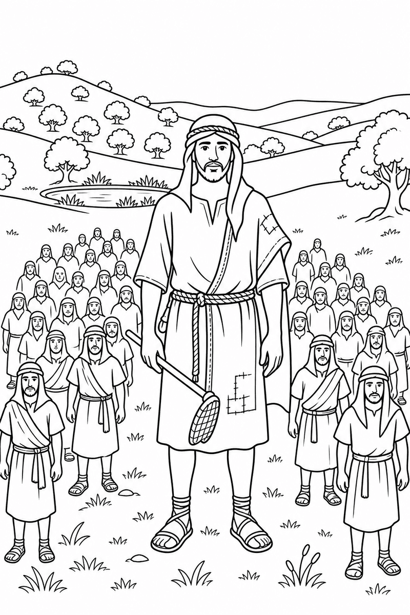 Gideon's 300 coloring page 2