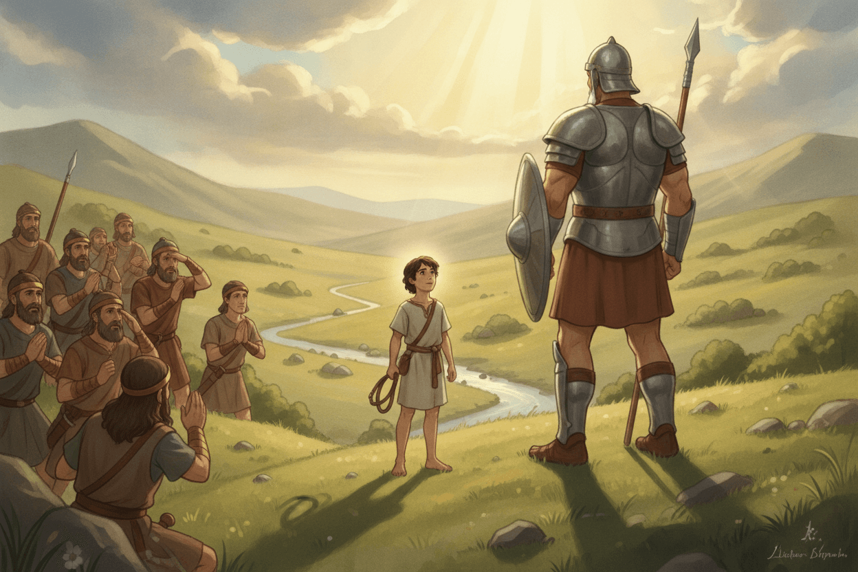 David’s Real Strength Was Trust in the Lord — illustration for BibleHeroes blog