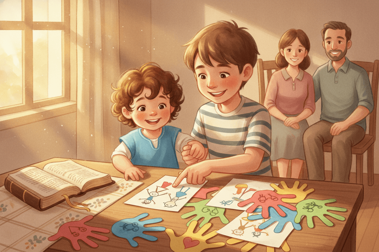 Helping Hands: Jesus Teaches Service, Not Attention — illustration for BibleHeroes blog