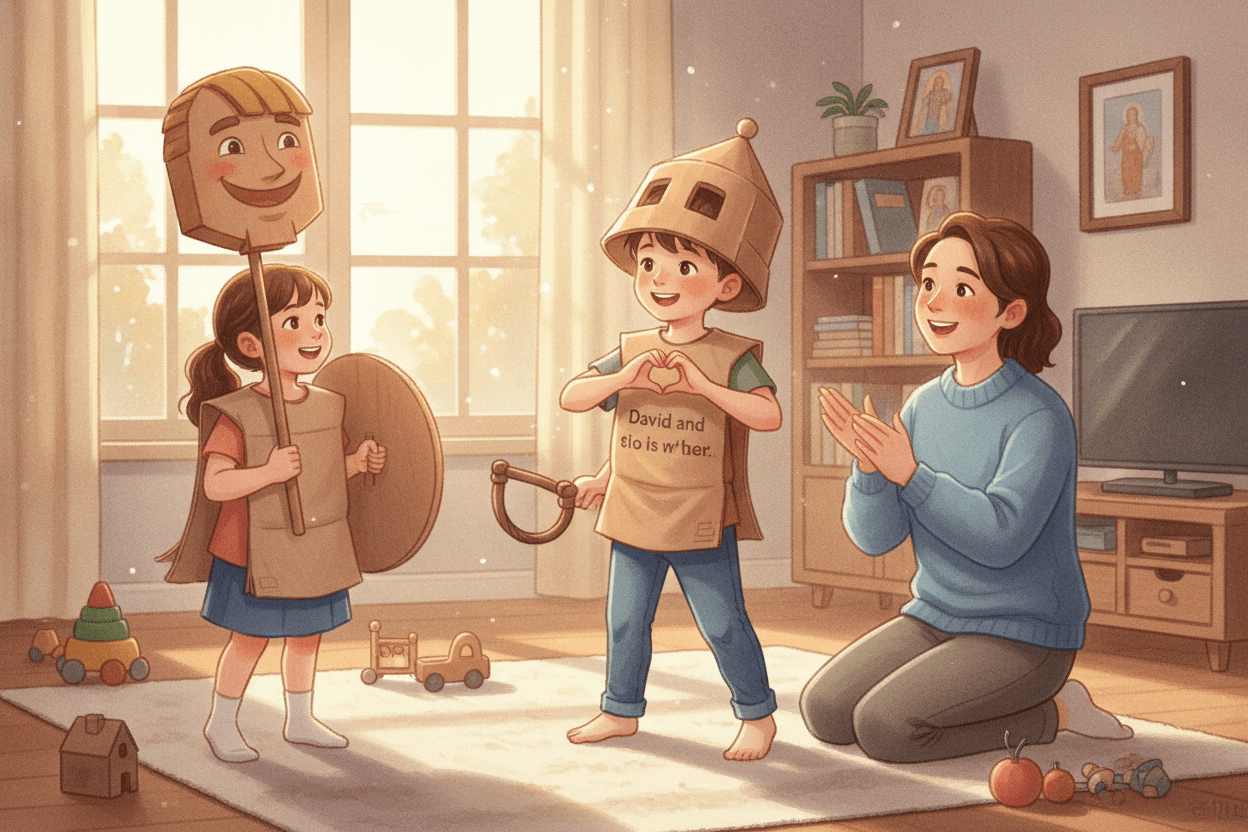 Days 3–5: Add Motions, Games, and Real-Life Courage — illustration for BibleHeroes blog
