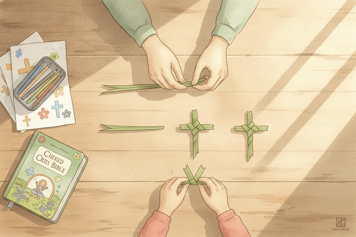 Make a Palm Cross—and Let It Keep the Conversation Going — illustration for BibleHeroes blog