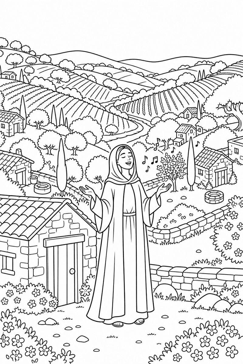 Mary's Yes coloring page 3