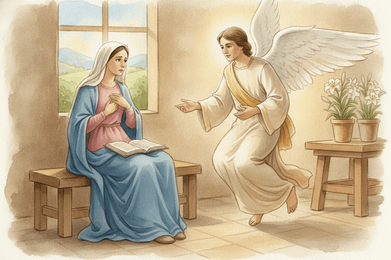 Yes, Mary Was Scared—and That Matters — illustration for BibleHeroes blog