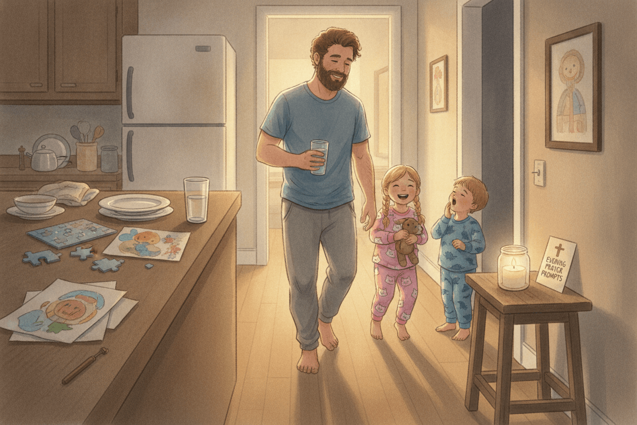 When Bedtime Needs More Than One Last Drink of Water — illustration for BibleHeroes blog