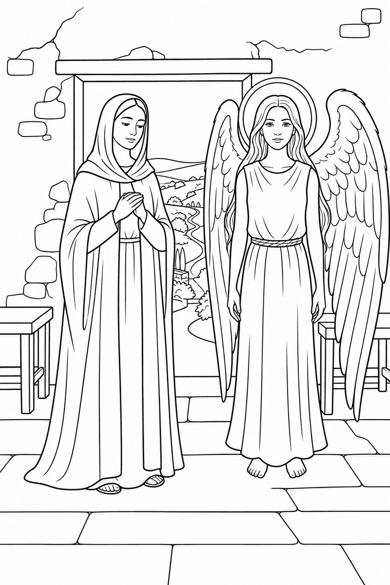 Mary's Yes coloring page 2