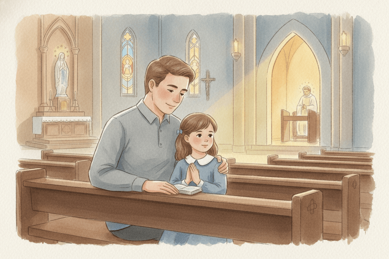 Prepare for First Confession Without Fear or Shame — illustration for BibleHeroes blog
