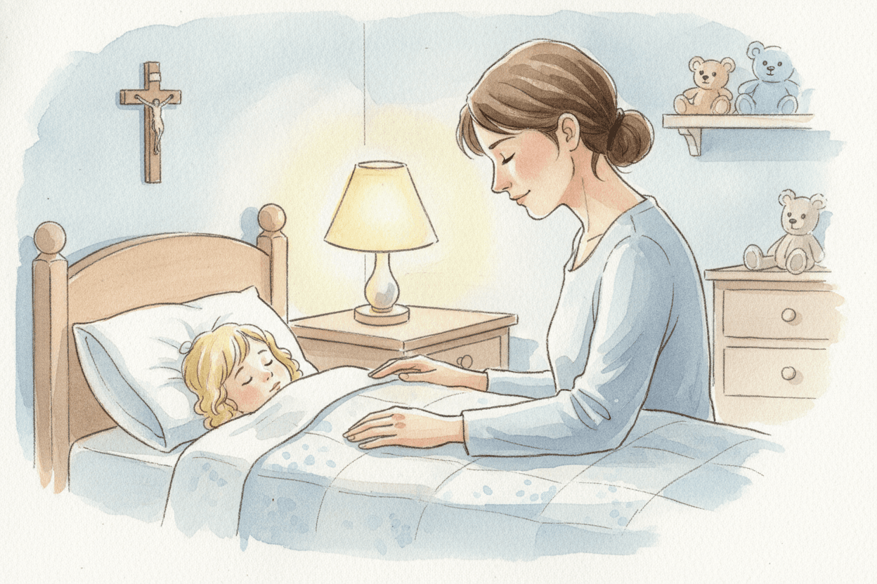 What Mary’s Fiat Actually Means for Parents — illustration for BibleHeroes blog