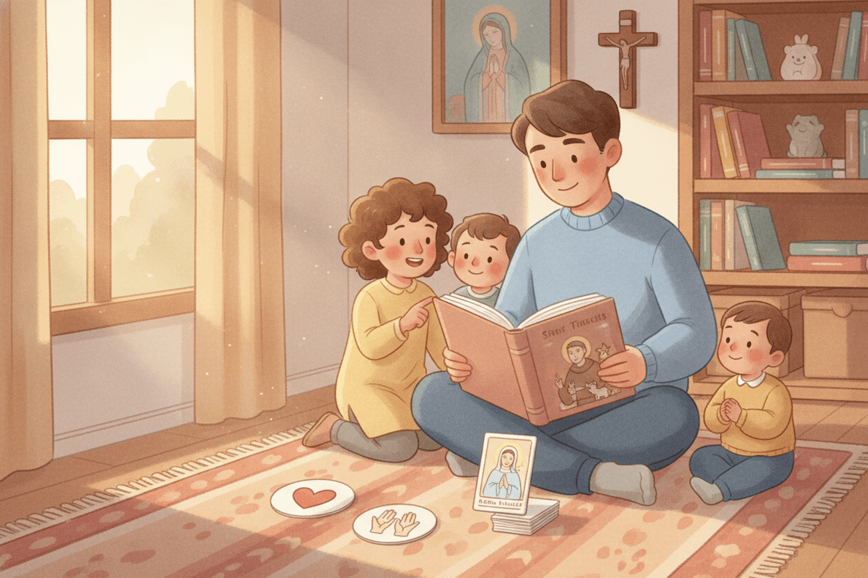 Start Small: One Story, One Virtue, One Prayer — illustration for BibleHeroes blog
