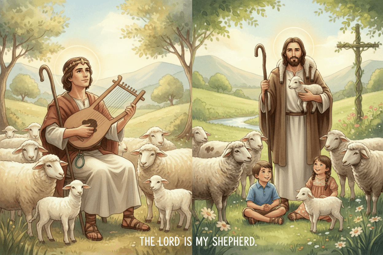 Connecting David to Jesus — illustration for BibleHeroes blog