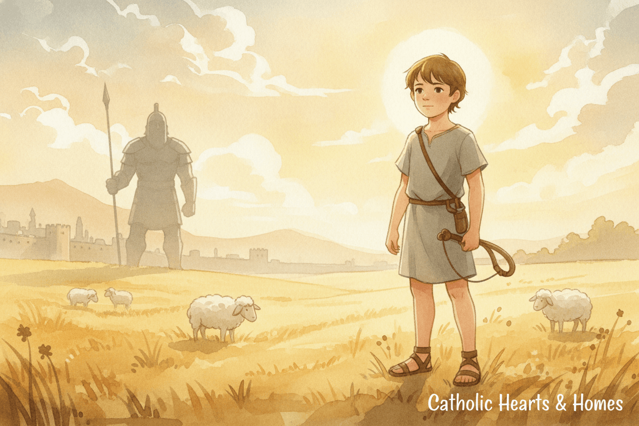 Why David’s Brave Words Belong in a Child’s Heart — illustration for BibleHeroes blog
