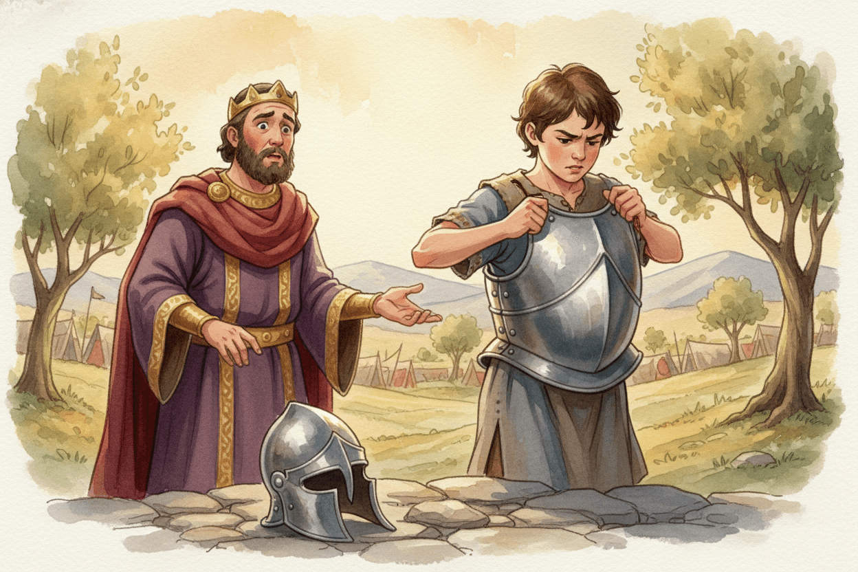 Understanding David’s Armor Rejection — illustration for BibleHeroes blog