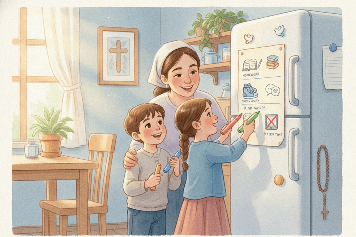 Give Ages 6-9 Boundaries They Can Actually Practice — illustration for BibleHeroes blog