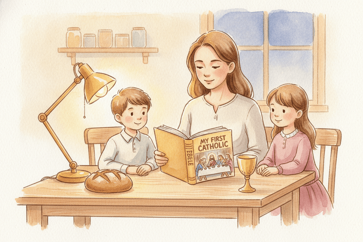 Teach the Real Presence Clearly and Gently — illustration for BibleHeroes blog