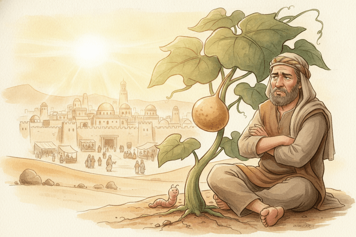 Even After Obeying, Jonah Needed to Learn Mercy — illustration for BibleHeroes blog