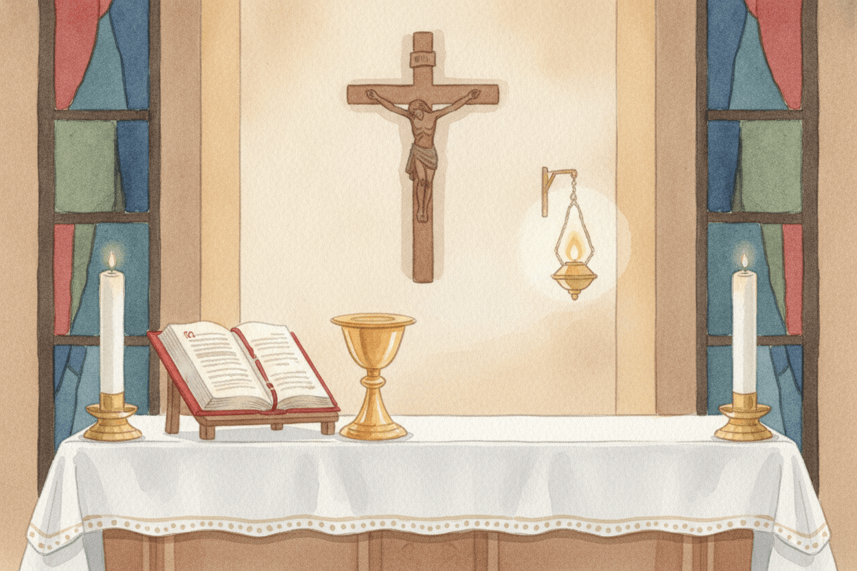 Connect the Altar to the Last Supper and the Cross — illustration for BibleHeroes blog