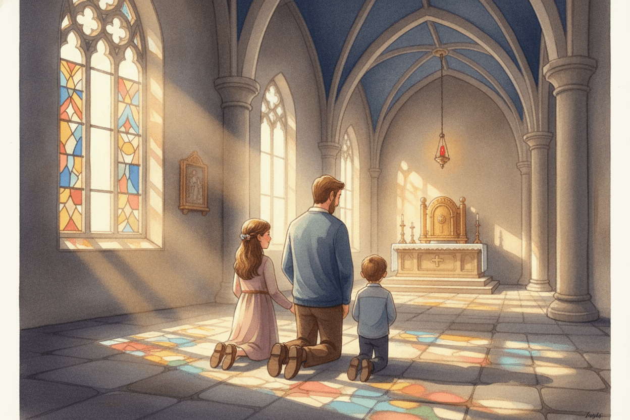 Use a Quiet Church Visit to Make the Signs Familiar — illustration for BibleHeroes blog