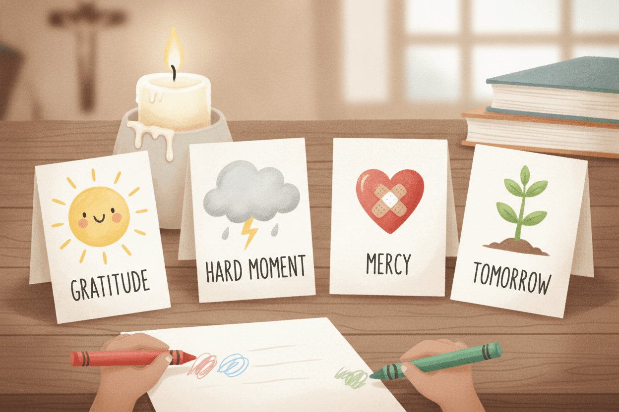 The Four Questions Kids Can Actually Answer — illustration for BibleHeroes blog
