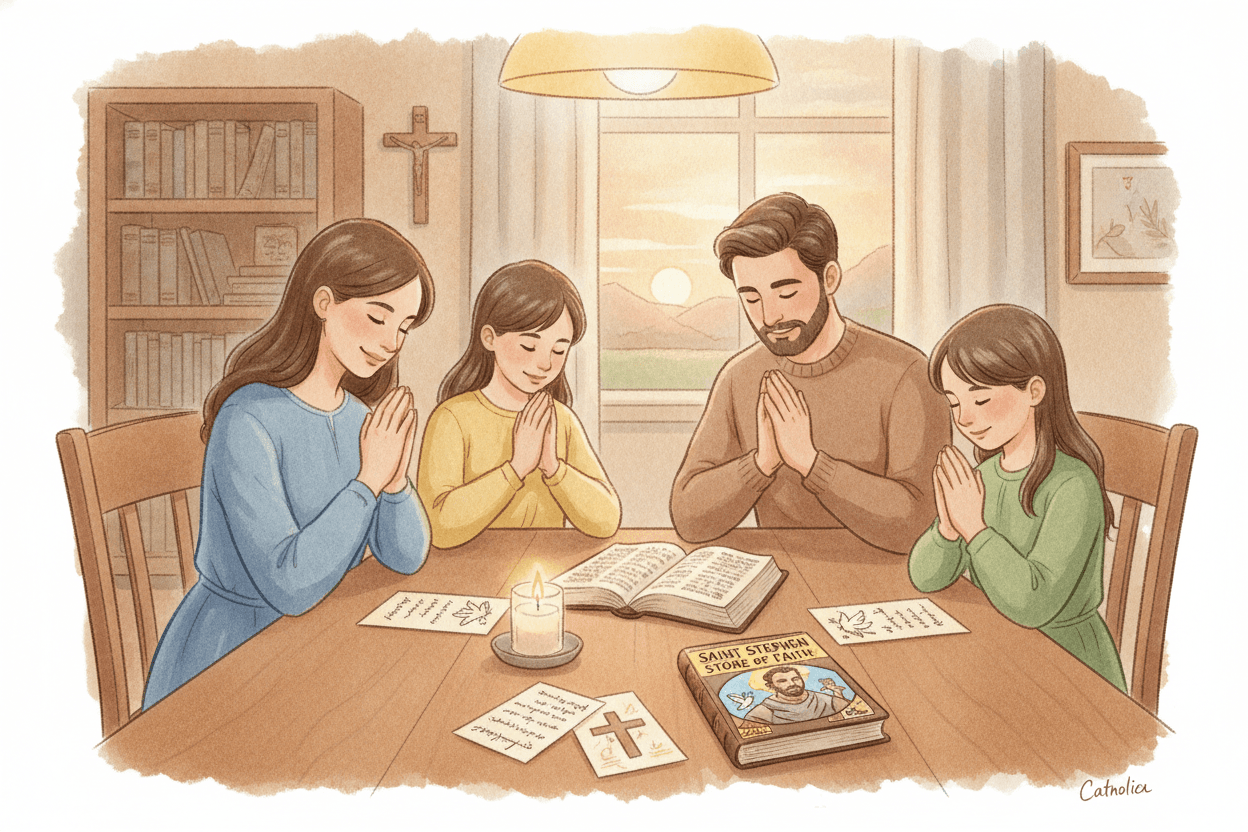 Try a St. Stephen Family Practice This Week — illustration for BibleHeroes blog