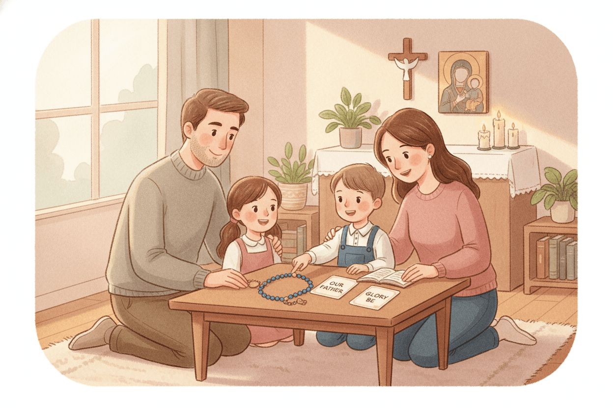 Here’s How I’d Teach This: A One-Decade Rosary Plan — illustration for BibleHeroes blog