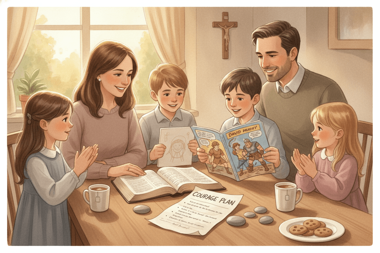Make a Family Courage Plan This Week — illustration for BibleHeroes blog