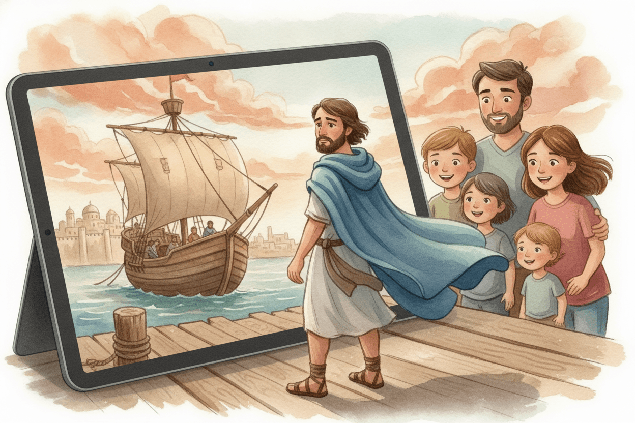 Jonah Ran Because God’s Job Felt Too Hard — illustration for BibleHeroes blog