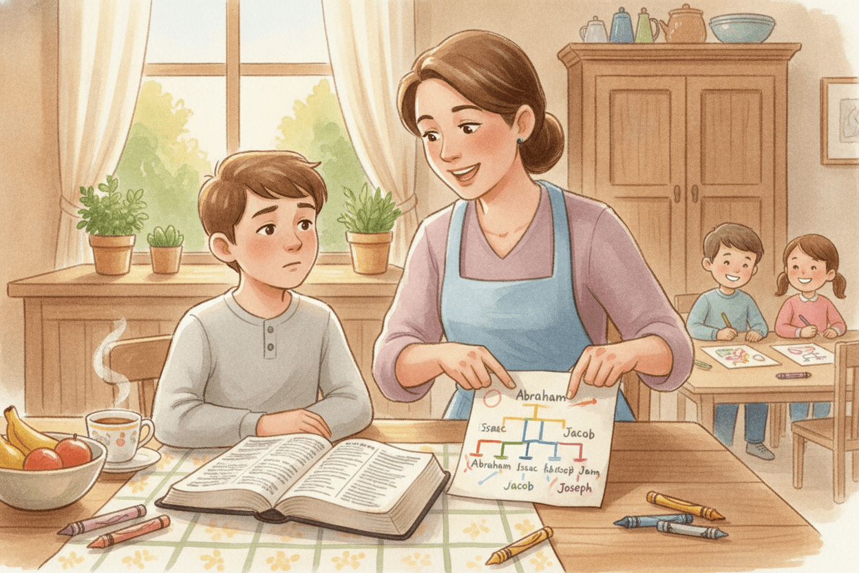 Start With the Question Every Kid Asks: Why Do the Begats Matter? — illustration for BibleHeroes blog