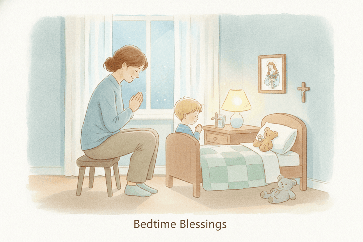 Let Children See That Prayer Is a Family Habit — illustration for BibleHeroes blog