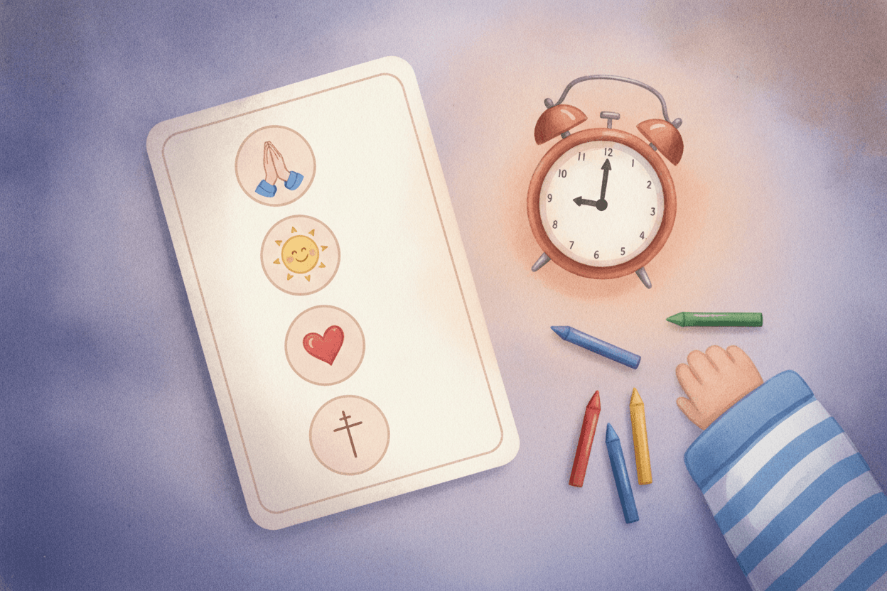 Keep the whole routine to five or ten minutes — illustration for BibleHeroes blog