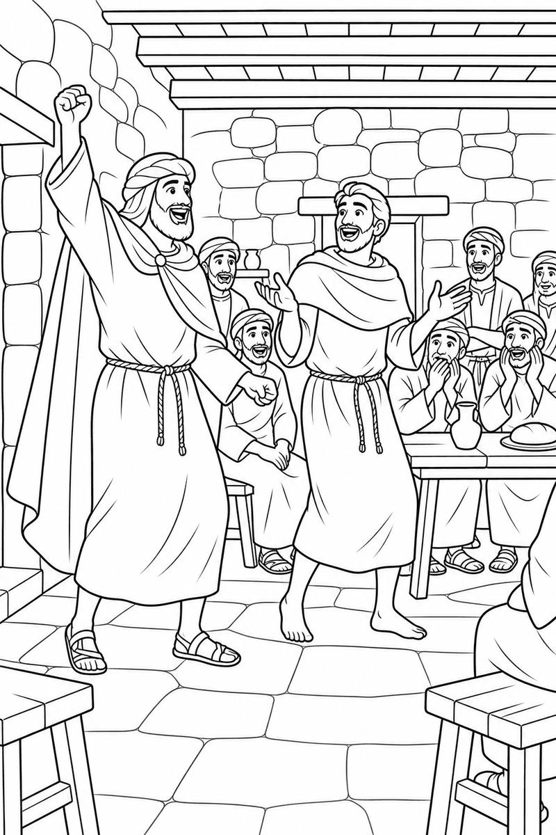 The Road to Emmaus coloring page 3