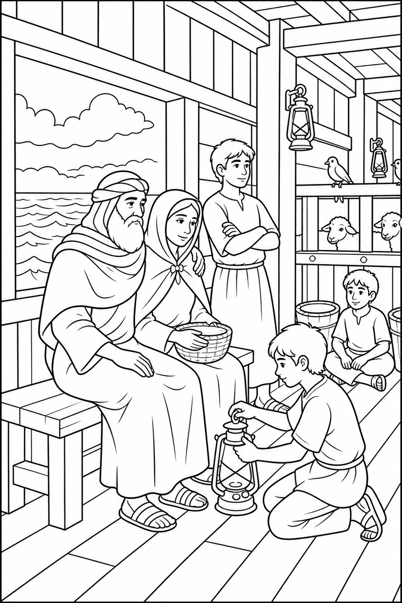 Noah's Ark coloring page 2