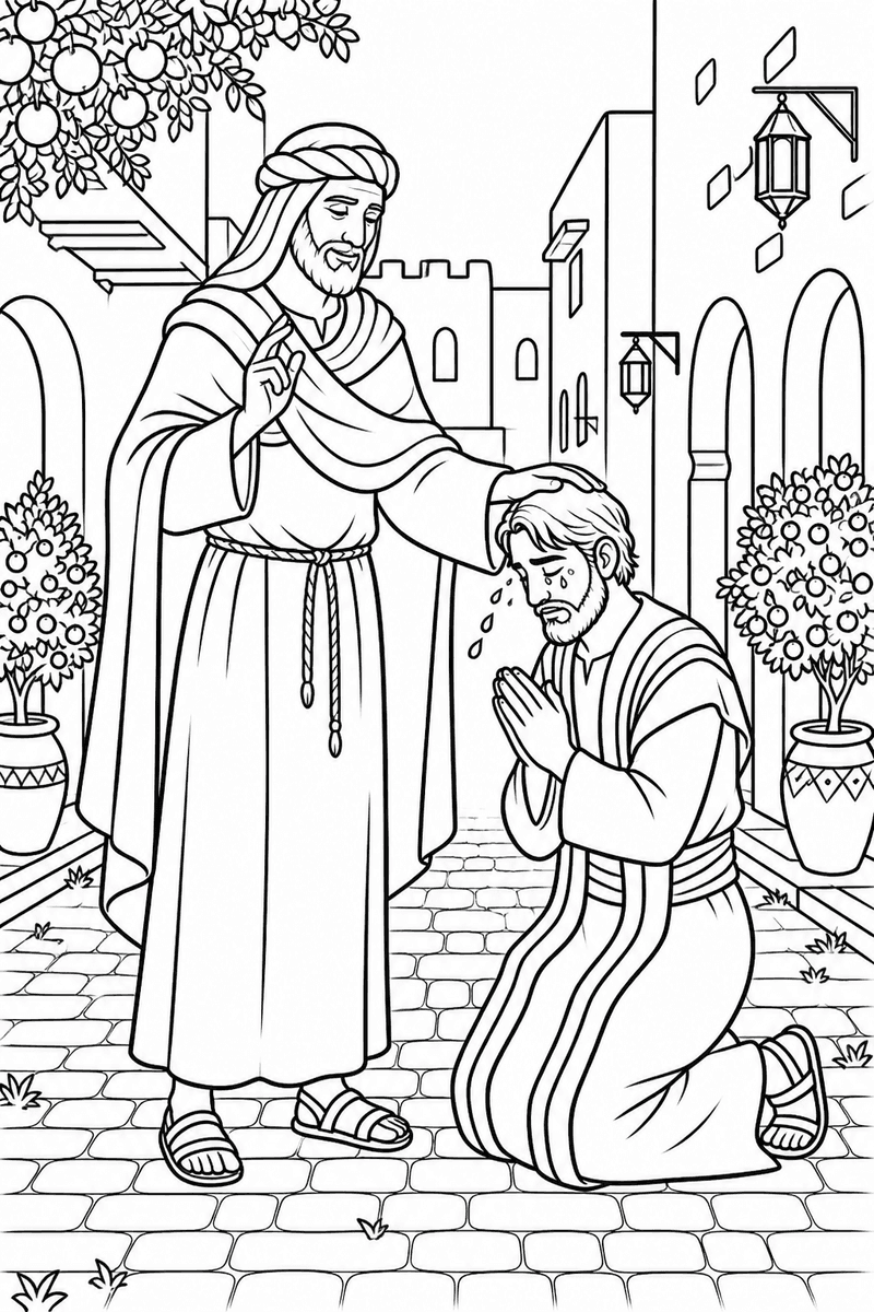 Paul's Conversion coloring page 2