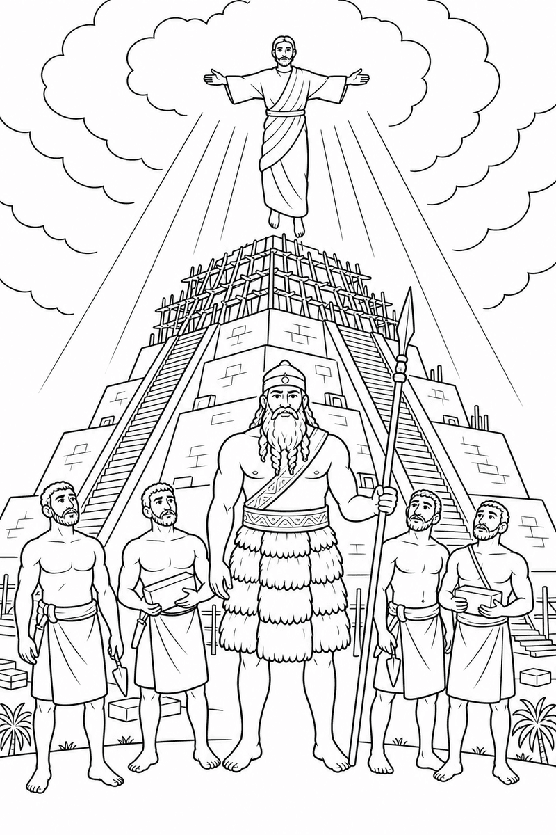 The Tower of Babel coloring page 2