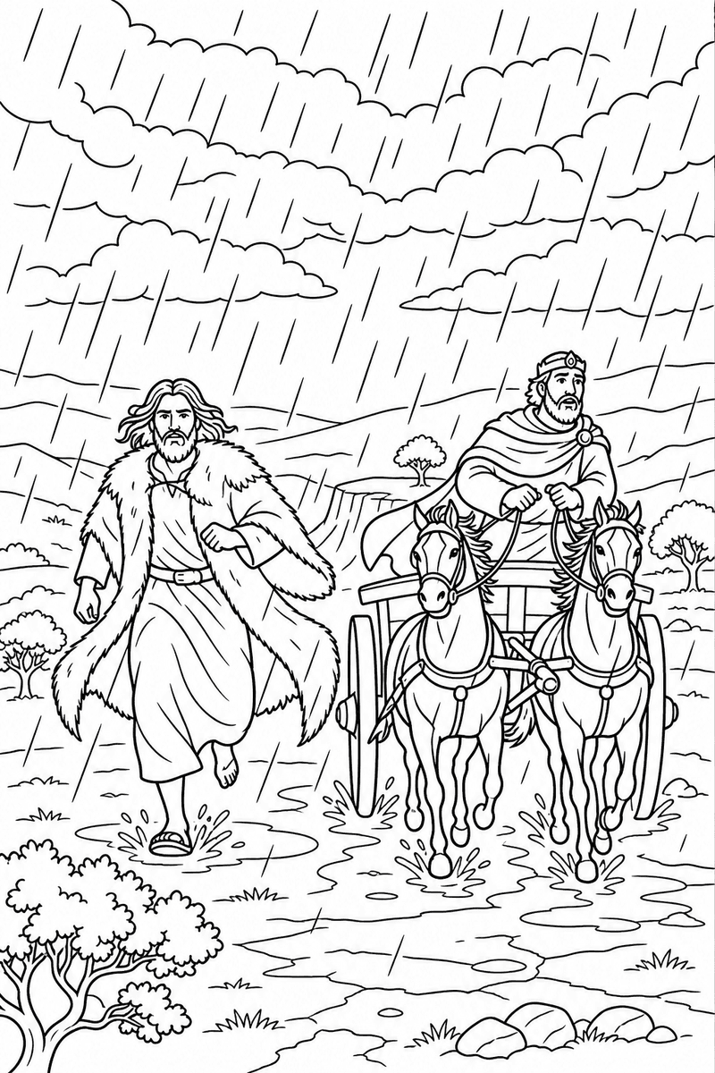 Elijah on Mt Carmel coloring page 3