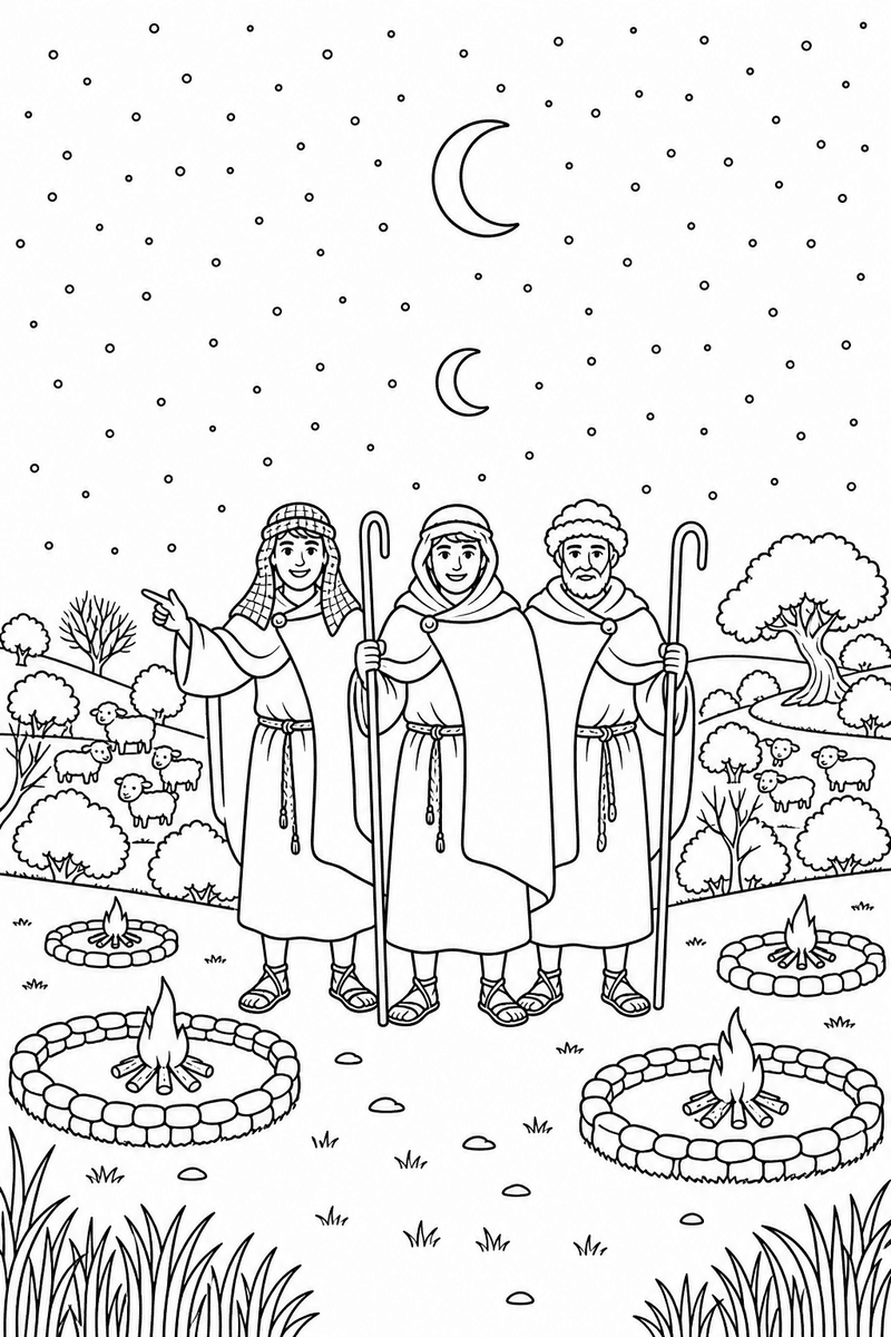 The Nativity coloring page 3