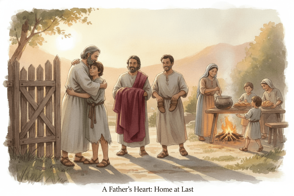 Mercy Does Not Erase Consequences—It Restores Belonging — illustration for BibleHeroes blog