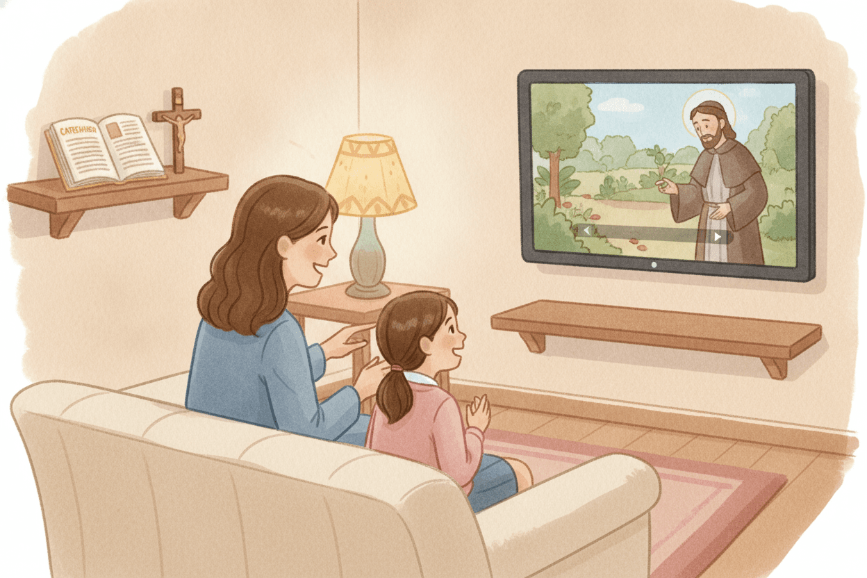 A Catholic Lens: Forming Temperance, Prudence, and Communion — illustration for BibleHeroes blog
