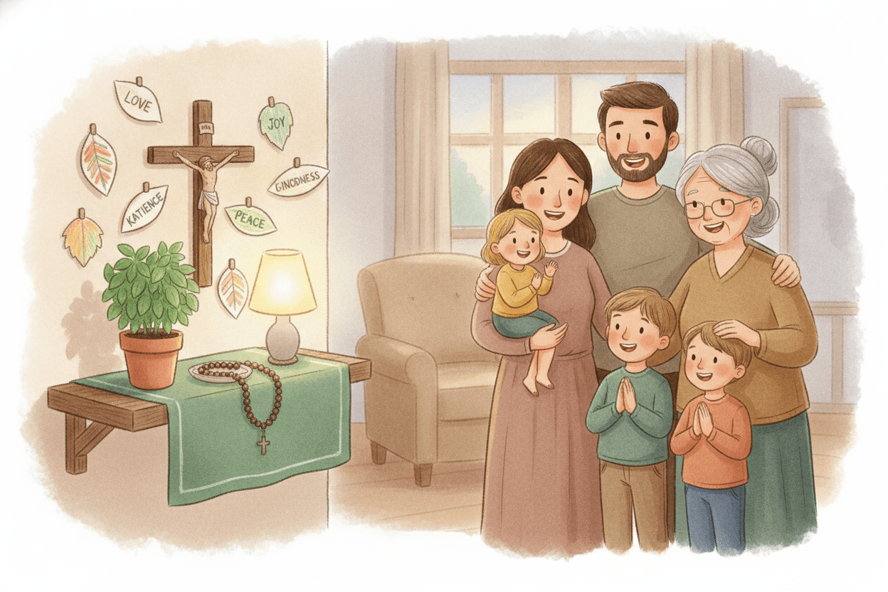 Build a Green Prayer Corner That Teaches Growth — illustration for BibleHeroes blog