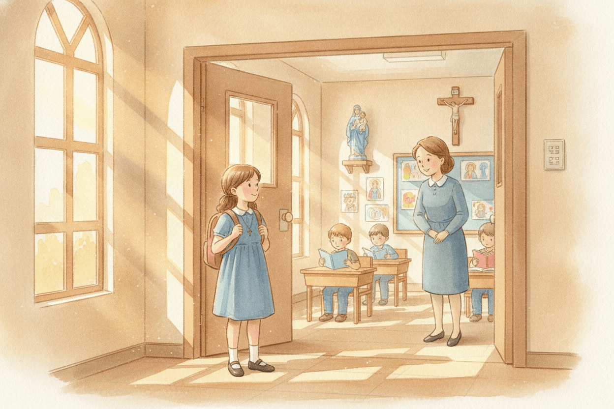 What Catholic Tradition Teaches About Courage — illustration for BibleHeroes blog
