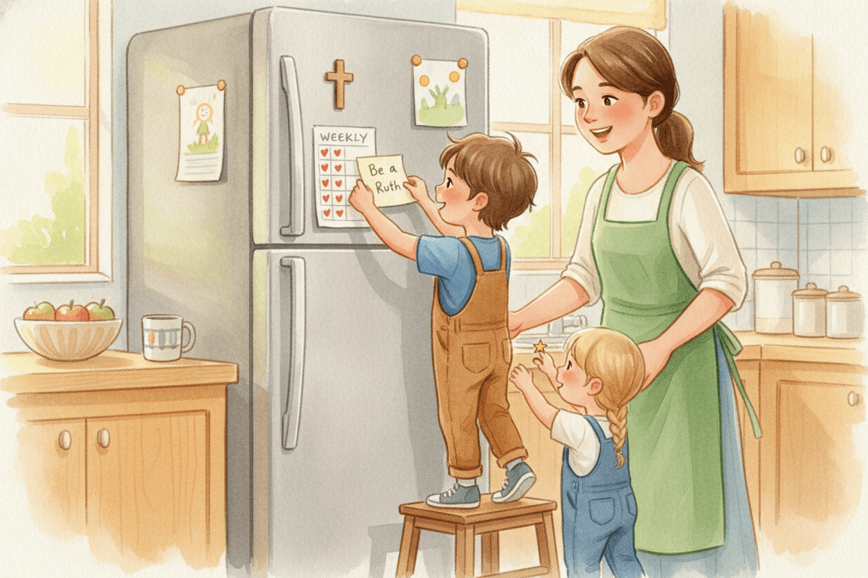 Try the “Be a Ruth” Challenge This Week — illustration for BibleHeroes blog