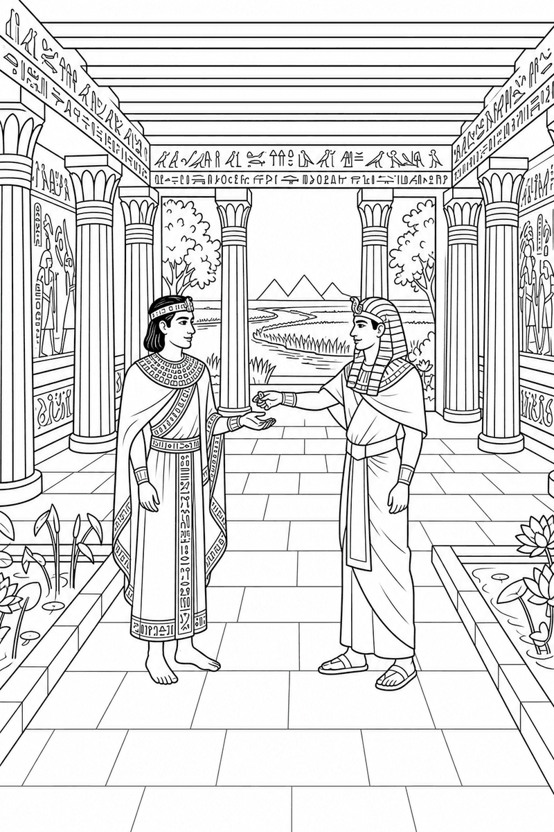 Joseph in Egypt coloring page 3