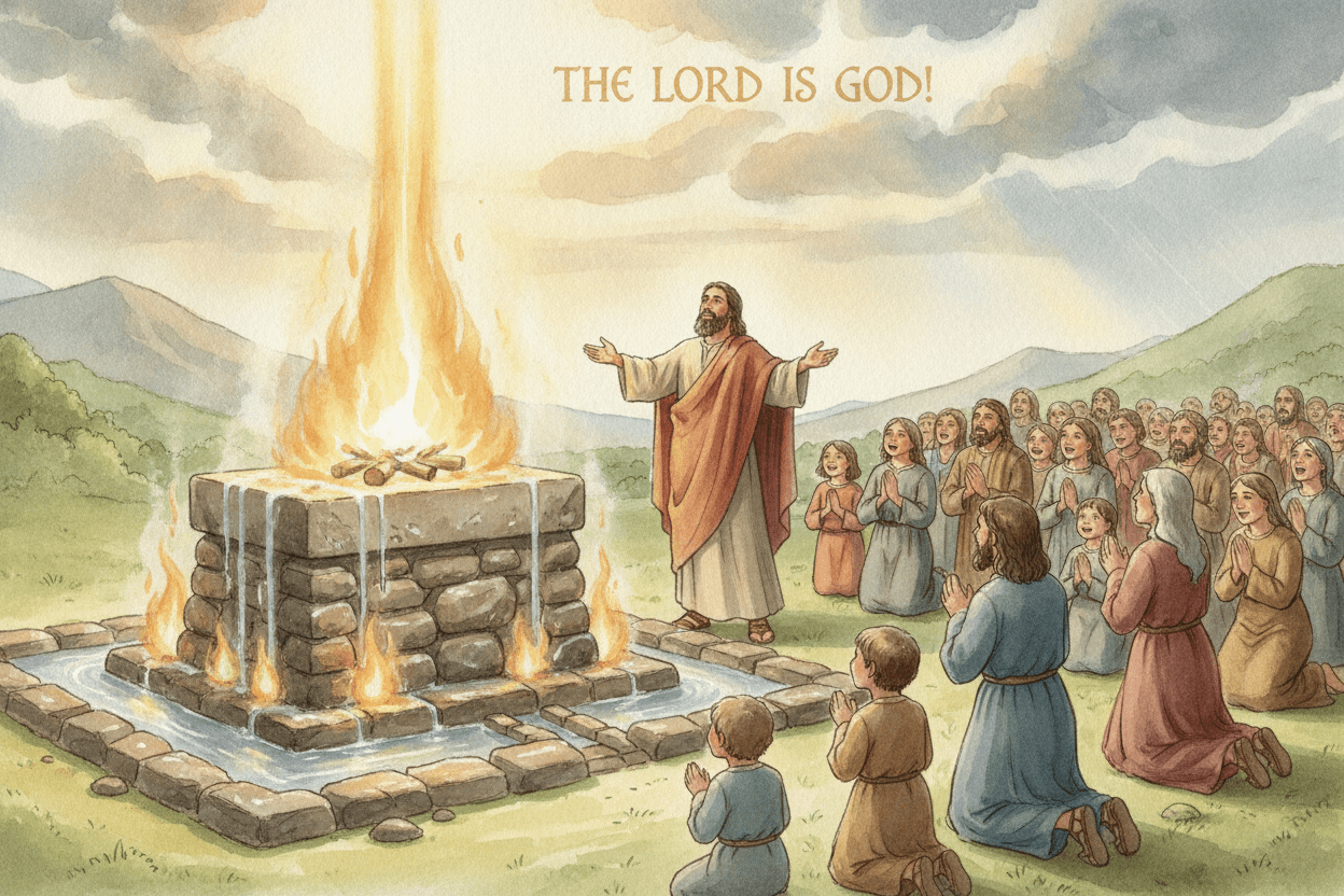 God’s Fire Is Love That Turns Us Back — illustration for BibleHeroes blog