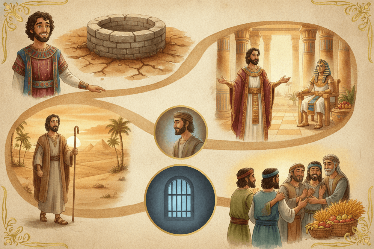 Tell It in Six Kid-Sized Stops — illustration for BibleHeroes blog