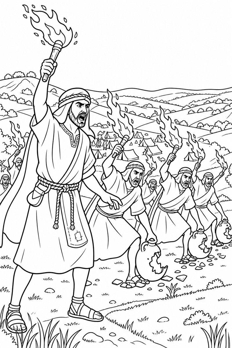 Gideon's 300 coloring page 3